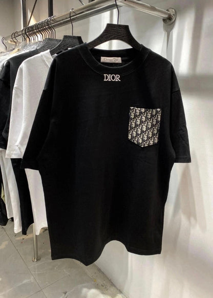 Pocket All-Over Embroidered T-Shirt